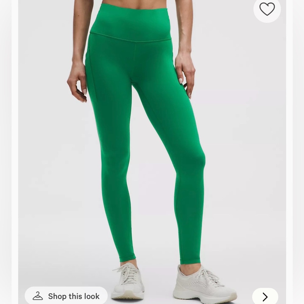 Lululemon Wunder Train High-Rise Tight with Pockets 28" Sz 6 Raceway Green